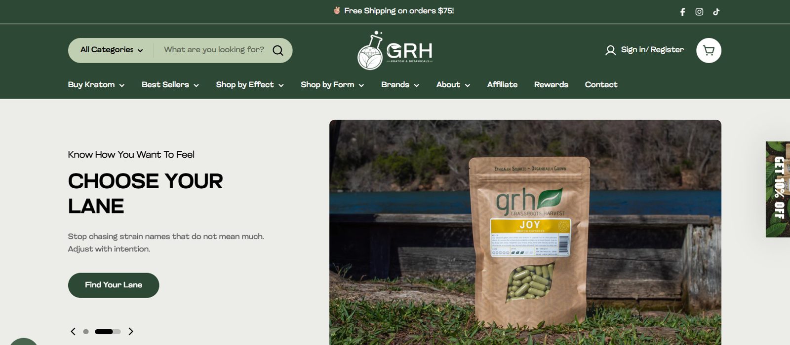 GRH Kratom storefront