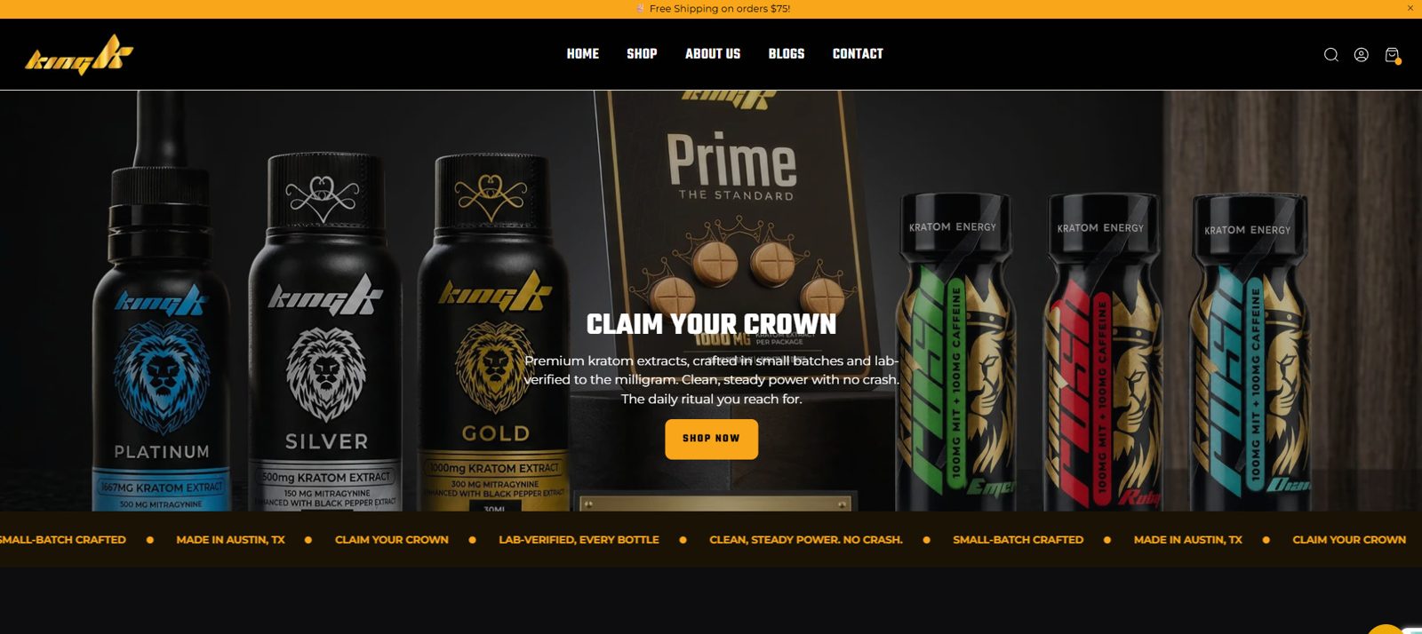 King K Kratom storefront